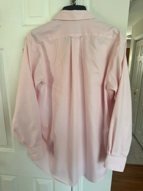 Eagle Shirtmakers Pink Dress Shirt 15.5 32/33 Non-Iron 100% Cotton Mens Medium - Picture 6 of 9